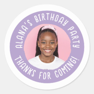 Personalized Birthday Party Thank You Favor Classic Round Sticker