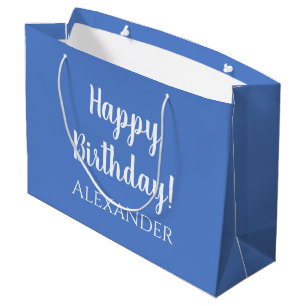 Personalized Birthday Pastel Blue Party Favor Large Gift Bag