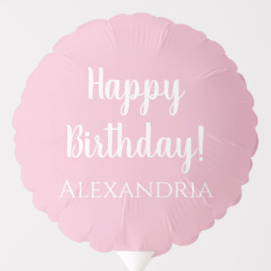 Personalized Birthday Pastel Pink Happy Birthday Balloon
