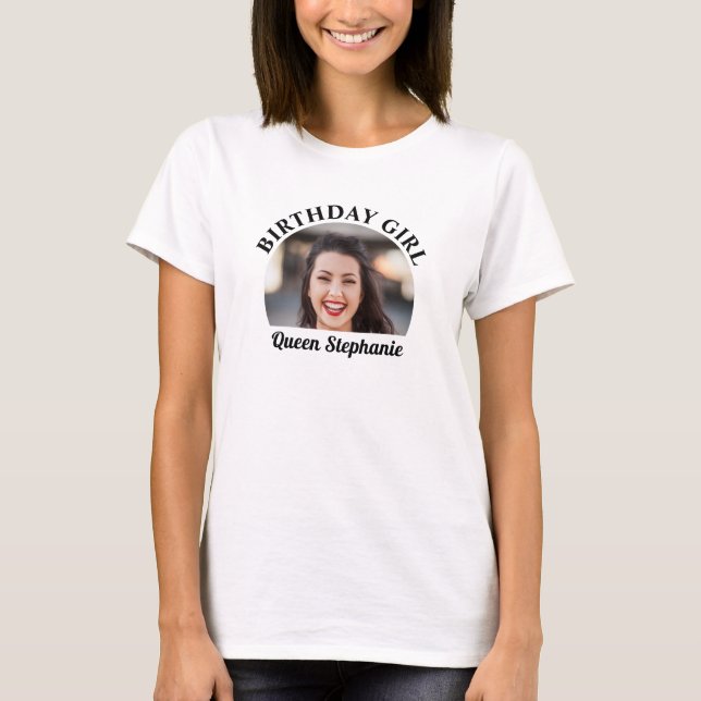 Personalized Birthday photo and name  T-Shirt (Front)