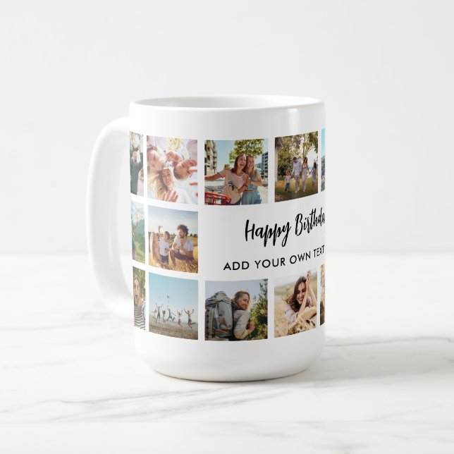 Personalized Birthday Photo Collage Mug (Front Left)