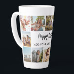 Personalized Birthday Photo Collage Mug<br><div class="desc">Create your own personalized birthday photo collage gift mug. Add your own heartfelt happy birthday message or custom text amongst 18 of your favorite pictures in a modern grid design.</div>
