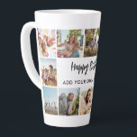 Personalized Birthday Photo Collage Mug<br><div class="desc">Create your own personalized birthday photo collage gift mug. Add your own heartfelt happy birthday message or custom text amongst 18 of your favorite pictures in a modern grid design.</div>