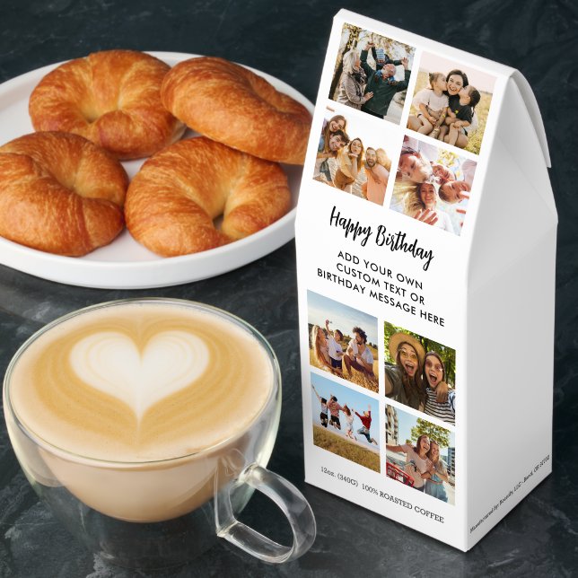 Personalized Birthday Photo Collage Roasted Coffee (Breakfast)