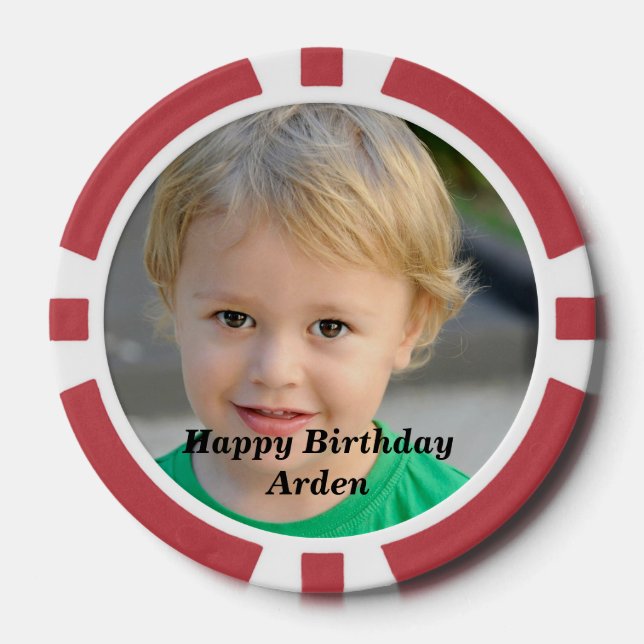 Personalized Birthday Photo Poker Chips (Front)