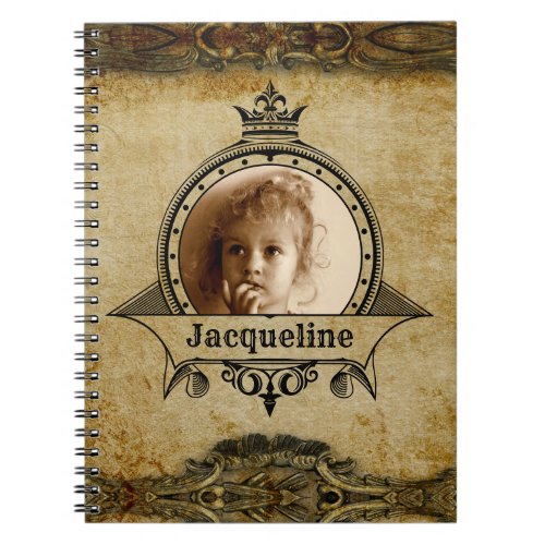 Personalized Birthday Photo Template Vintage Retro Notebook