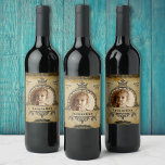 Personalized Birthday Photo Template Vintage Retro Wine Label<br><div class="desc">Celebrate your special day with a unique and personalized wine label from Zazzle. Our vintage retro birthday wine label template is perfect for those who love classic style with a modern twist. Featuring an elegant aged patina palette, and a personalized photo of your choice, this custom wine label is sure...</div>