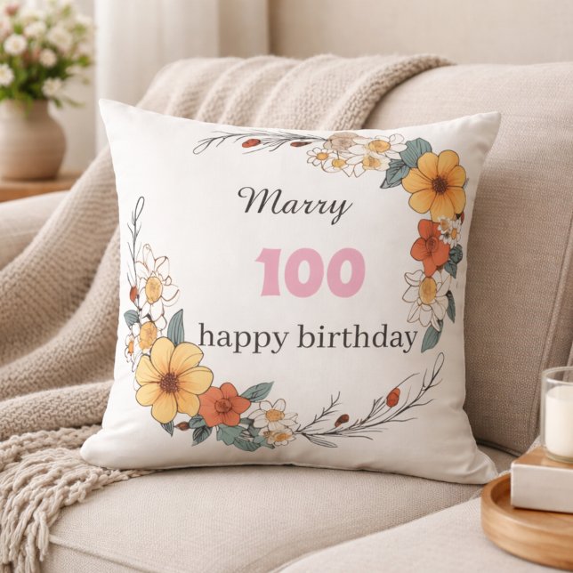 Personalized Birthday Pillow Custom Name Age Gift (Creator Uploaded)