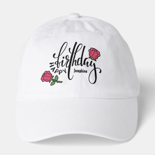 Personalized Birthday Pink Rose Hat