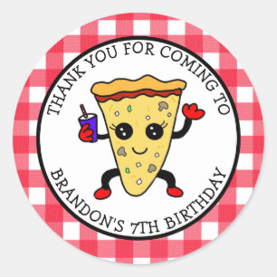 Personalized Birthday Pizza Classic Round Sticker