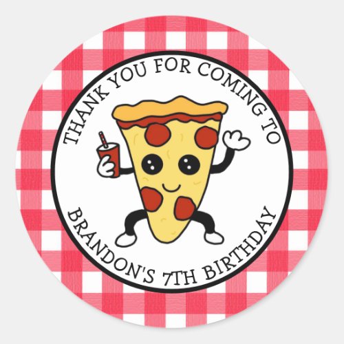 Personalized Birthday Pizza  Classic Round Sticker