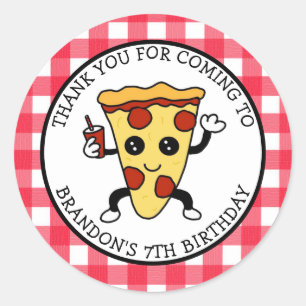 Personalized Birthday Pizza Classic Round Sticker