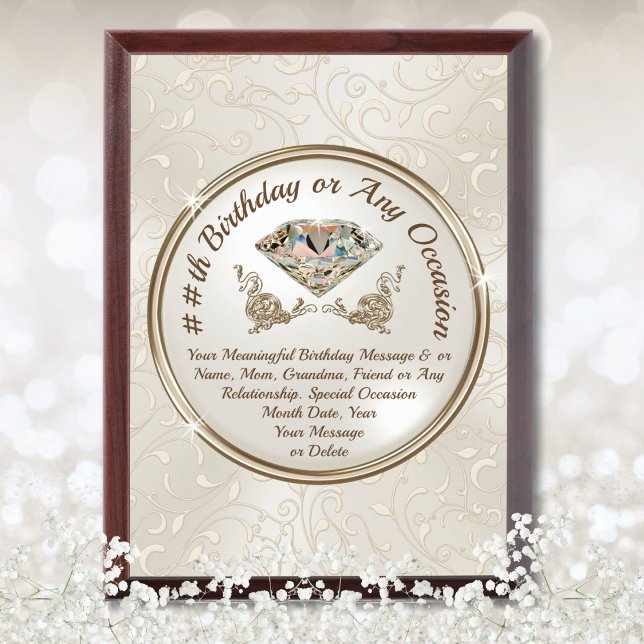 Personalized, Birthday Plaque, Anniversary Plaques (Elegant 60th birthday gifts. Creative 75th birthday gift ideas. 75th birthday gifts for mom. 75 year)