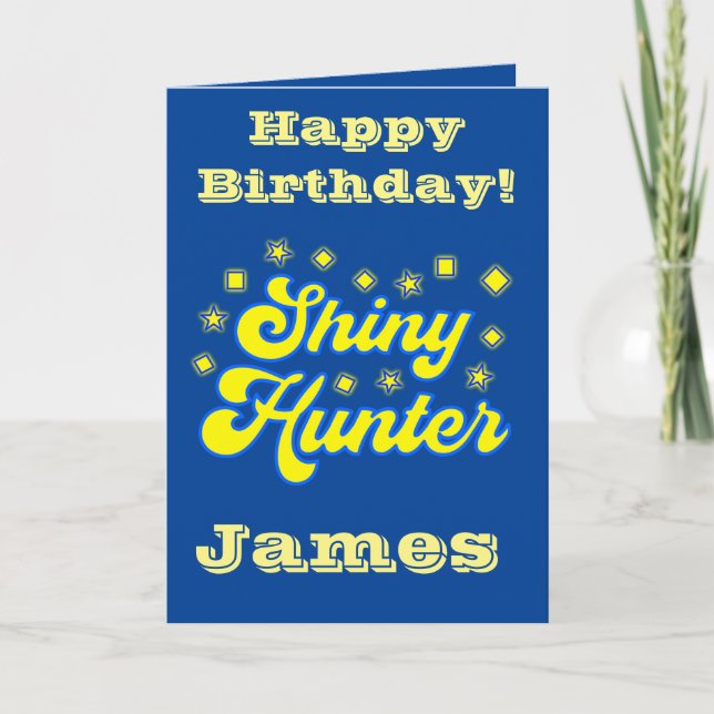 Personalized Birthday Pokemon Shiny Hunter card  (Front)