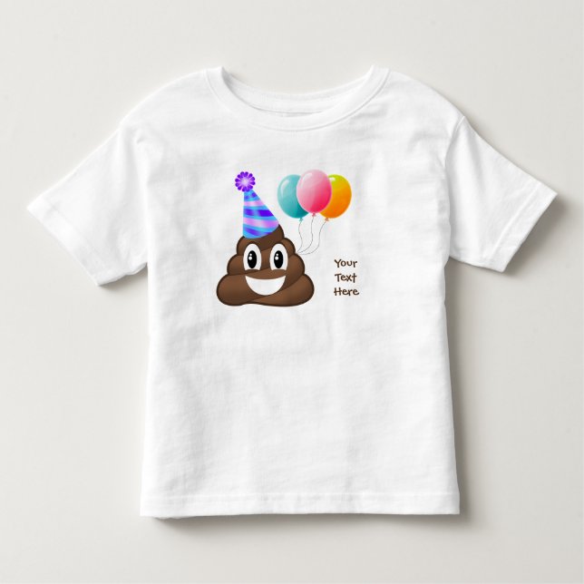 Personalized Birthday Poop Emoji Toddler T-Shirt (Front)