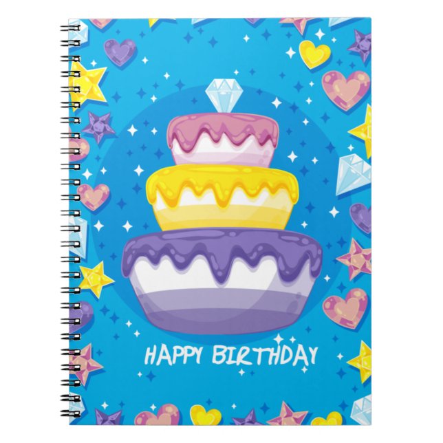 Personalized Birthday Positive Yearly Planner Notebook (Front)