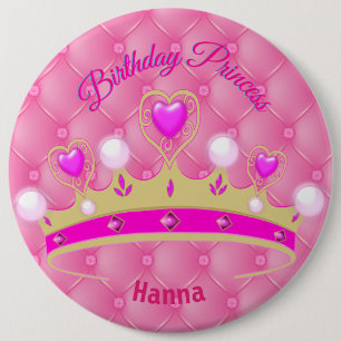 Personalized Birthday Princess  Button