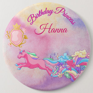 Personalized Birthday Princess Button