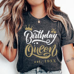 Personalized Birthday Queen Custom Matching Party T-Shirt<br><div class="desc">Step into the birthday celebration in style with our Personalized Birthday Queen Custom Matching Party T-Shirt – the perfect attire for the queen and her squad! These script matching birthday party shirts are designed for a fun and fashionable celebration, perfect for family photos, birthday group outings, or a girls' birthday...</div>