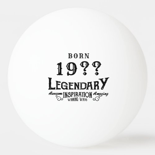 Personalized Birthday Retro Vintage Monogram Ping Pong Ball