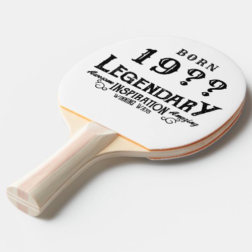 Personalized Birthday Retro Vintage Monogram  Tenn Ping Pong Paddle