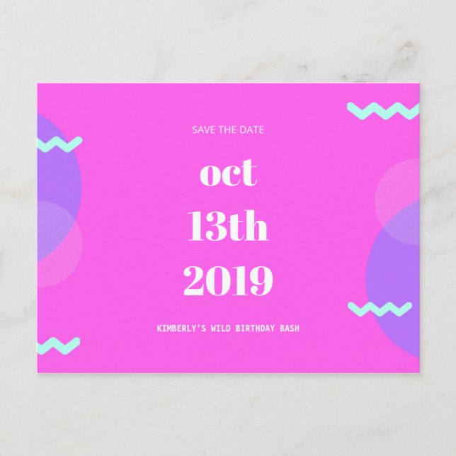 Personalized - Birthday Save the Date Postcard (Front)