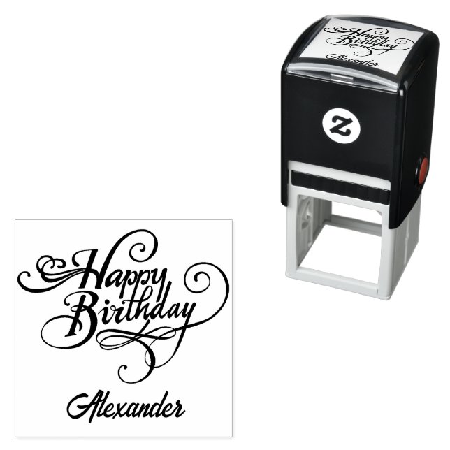 Personalized Birthday Self Inking Rubber Stamp (In Situ)