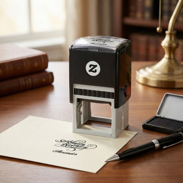 Personalized Birthday Self Inking Rubber Stamp (Birthday Stamp)