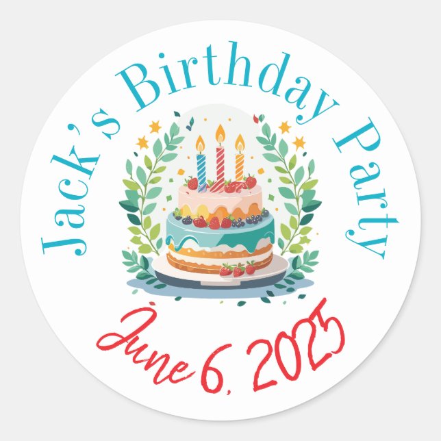 Personalized birthday stickers  (Front)