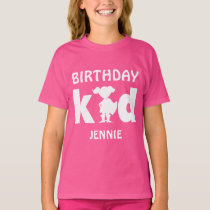 Personalized Birthday Superhero Girl Silhouette T-Shirt
