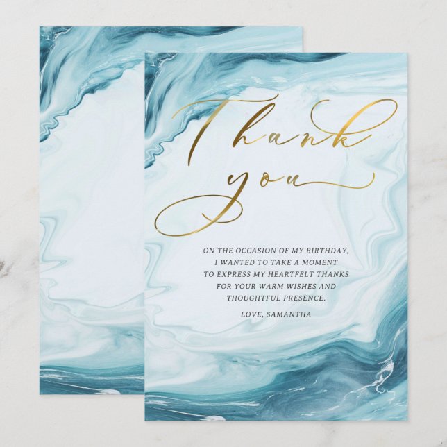 Personalized  Birthday Thank You Cards for Adults (Front/Back)