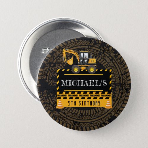 Personalized Birthday Under Construction Button