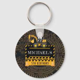 Personalized Birthday Under Construction Keychain