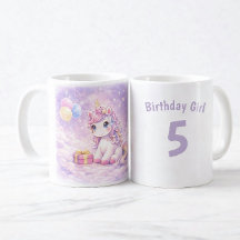 Personalized Birthday Unicorn Girl Mug