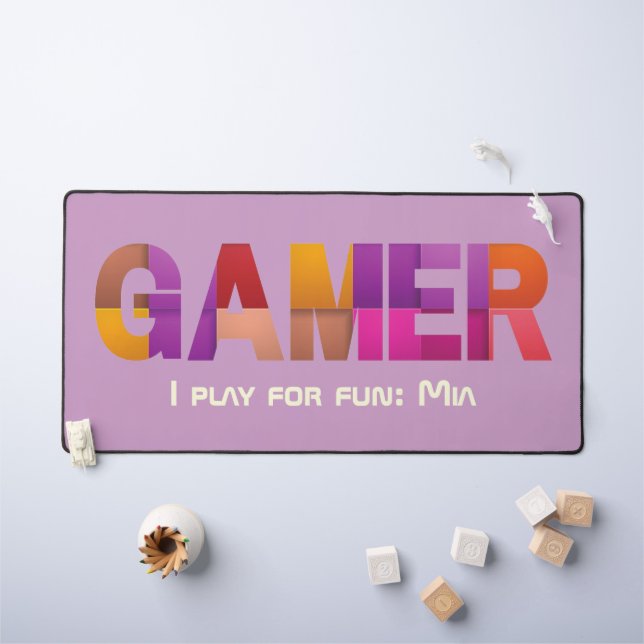 Personalized Birthday Valentines Gift for Gamers Desk Mat (Kids Table)