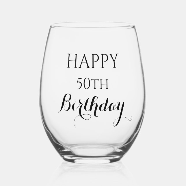 Personalized Birthday Wine Glass (Front)