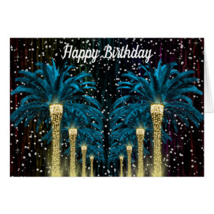 Personalized Birthday Winter Palms Cards