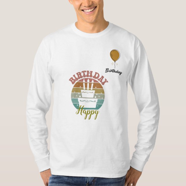 Personalized Birthday Wishes Embroidered T-Shirts  (Front)