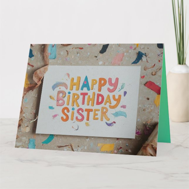 Personalized Birthday Wishes for Your Sister Card (Front)
