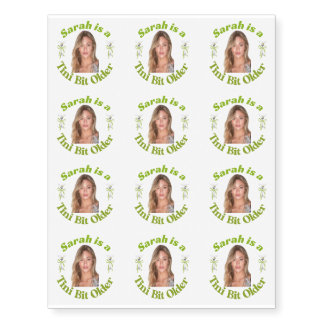 Personalized Birthday with Custom Photo & Name  Temporary Tattoos
