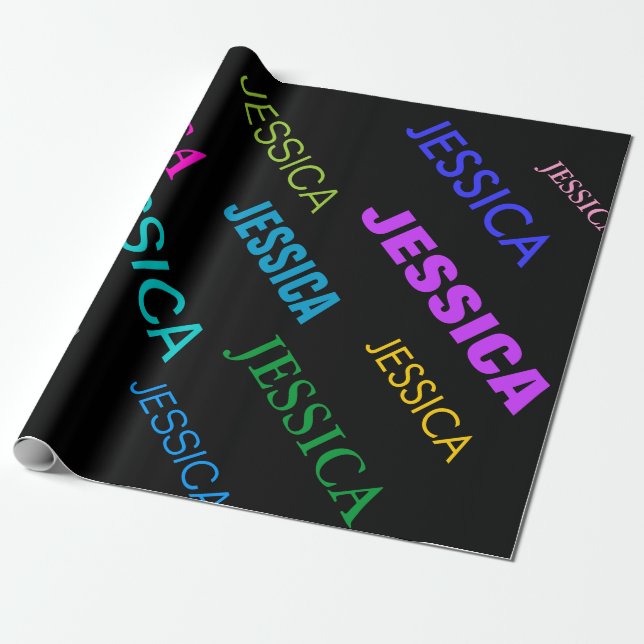 Personalized Birthday wrapping paper | Neon color (Unrolled)