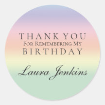 Personalized BirthdayThank You Rainbow Watercolor