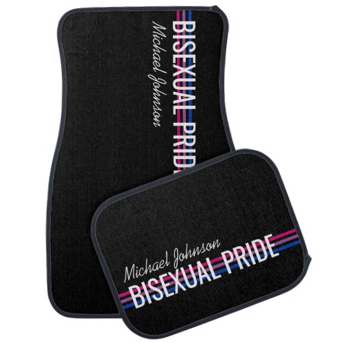 Personalized Bisexual Flag Color Stripes Custom Car Floor Mat