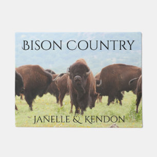 Personalized "Bison Country" Doormat