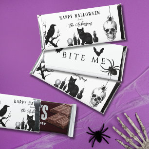 Personalized Bite Me Gothic Happy Halloween Hershey Bar Favors