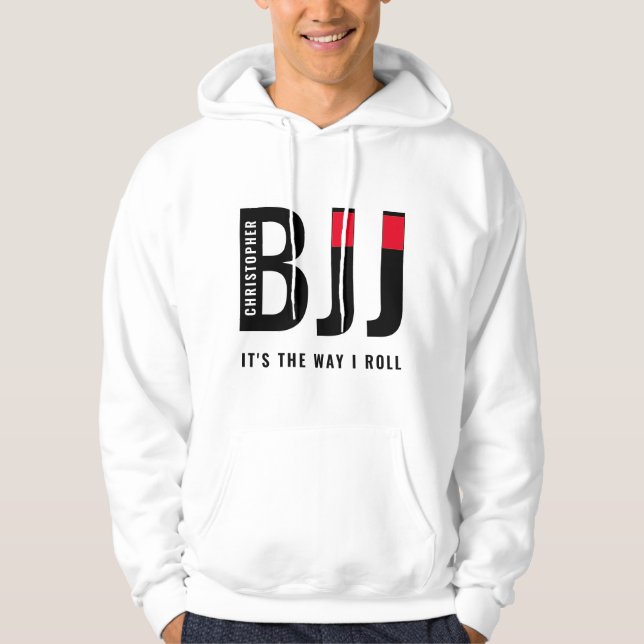 Personalized BJJ Brazilian Jiu Jitsu Black Belt Hoodie (Front)