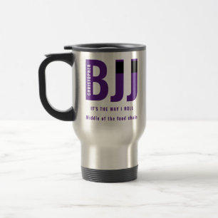 Personalized BJJ Way I Roll Jiu Jitsu Purple Belt Travel Mug