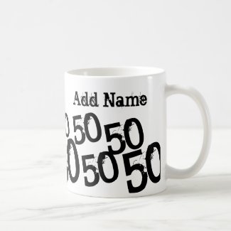 Personalized Black 50th Birthday Mug Custom Name