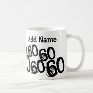 Personalized Black 60th Birthday Custom Name Mug