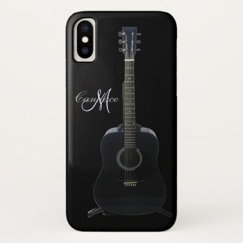 Personalized Black Acoustic Guitar Music Case